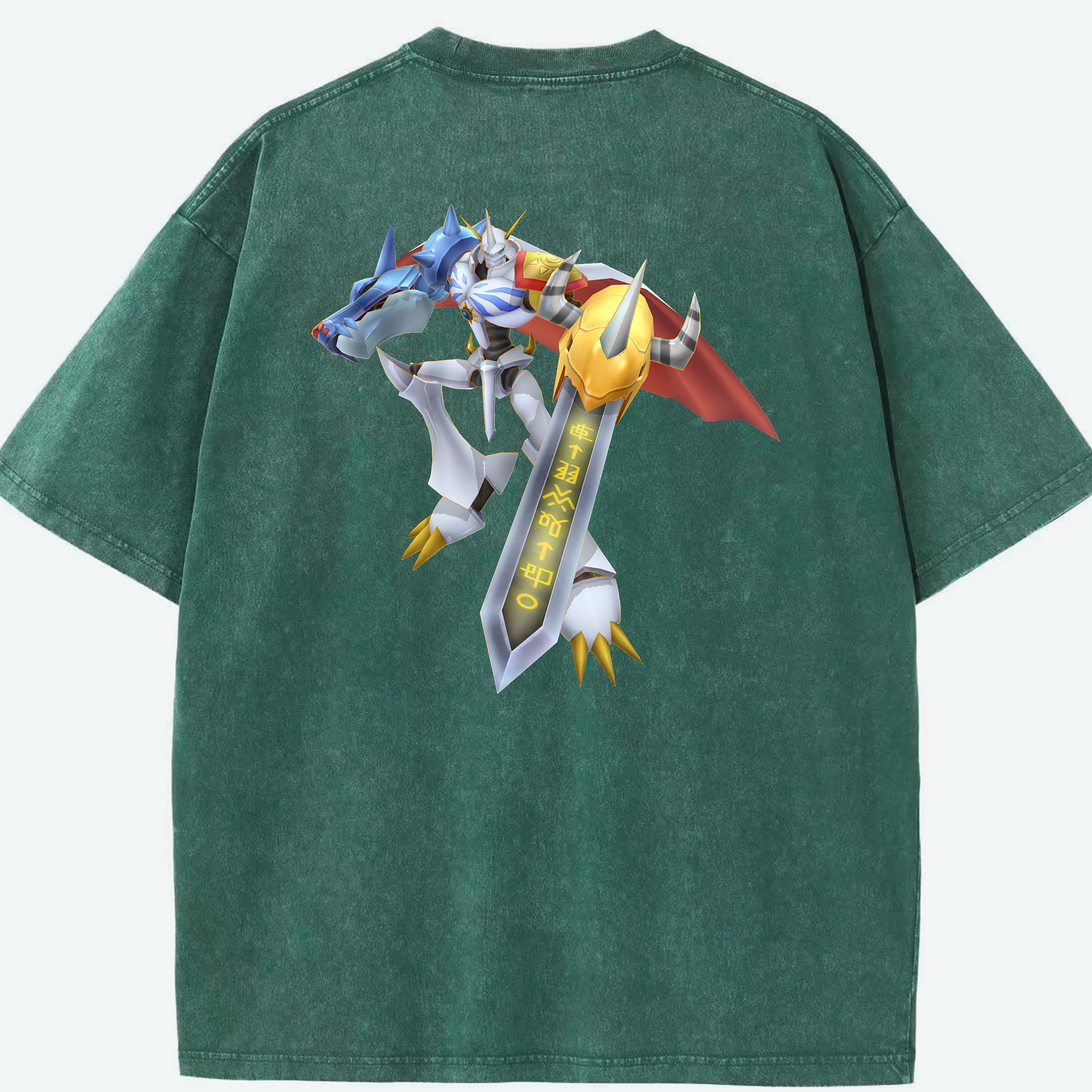 （画像用） Digimon デジタルモンスター/デジモン 綿100% ヴィンテージ風 半袖Tシャツ（背面プリント）
